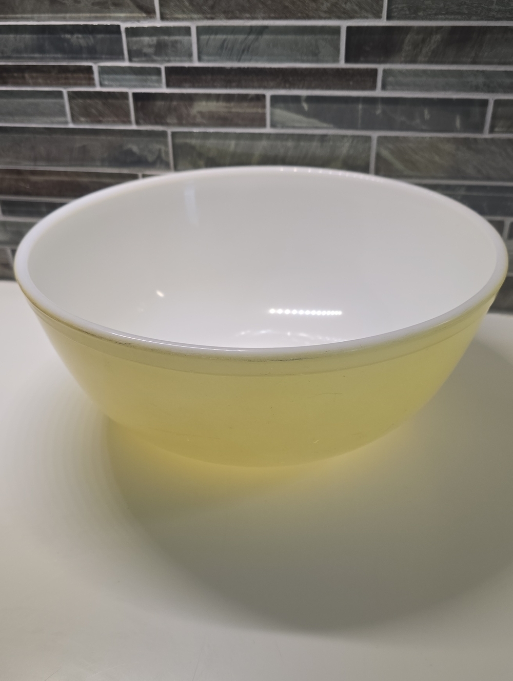 Vintage PYREX 1960s Yellow 4QT 10.5” Mixing Bowl